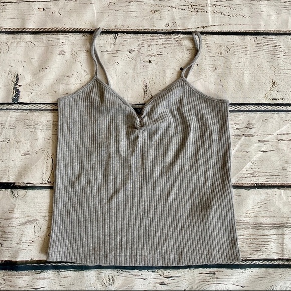 TopShop cinch grey tank top - Picture 1 of 4